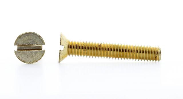 MASKINSKRUE MED SENKHODE OG RETT SPOR DIN 963 MESSING