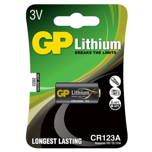 BATTERI GP PRO LITHIUM CR123A