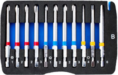 BITSSETT MED 6KT, PZ, PH,TV OG TX M/CHUCK BONDTOOLS