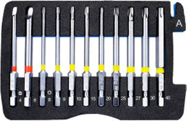 BITSSETT MED 6KT, PZ, PH,TV OG TX M/CHUCK BONDTOOLS